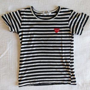 Commes des Garçon PLAY Black & White Striped T-Shirt
